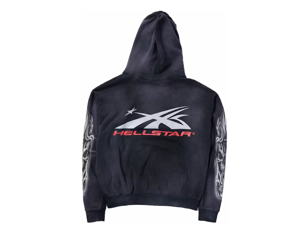 Hellstar Airbrushed Skull Hoodie Black