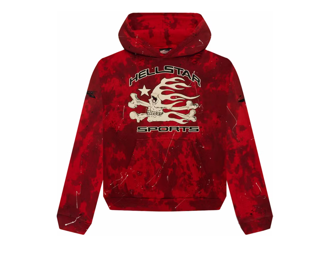 Hellstar Sports Tie-Dye Skull Hoodie Red