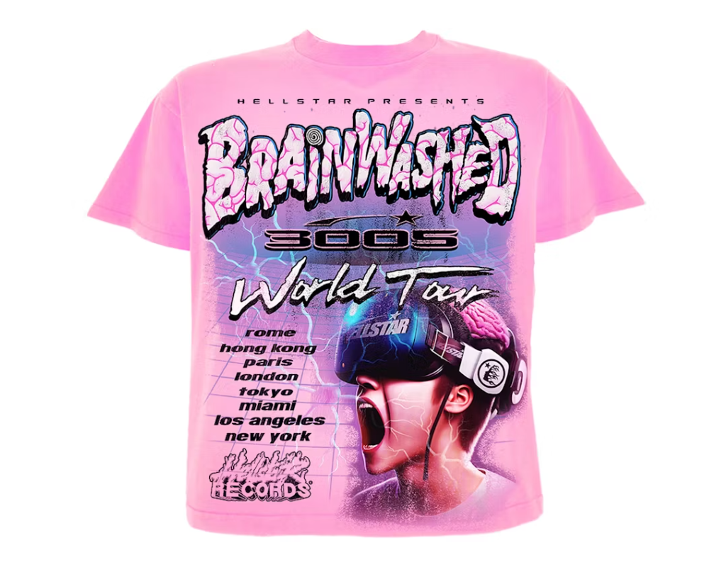 Hellstar Brainwashed World Tour T-Shirt Pink