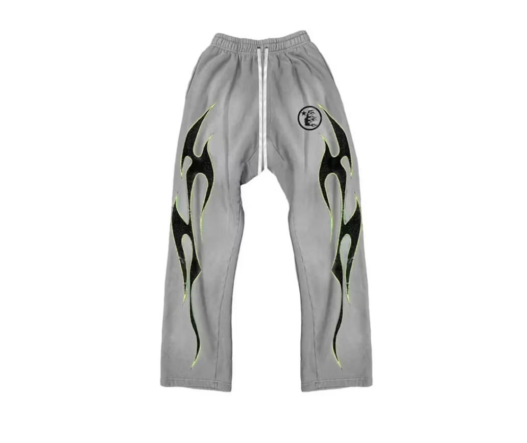 Hellstar Future Flames Sweatpants Grey/Green